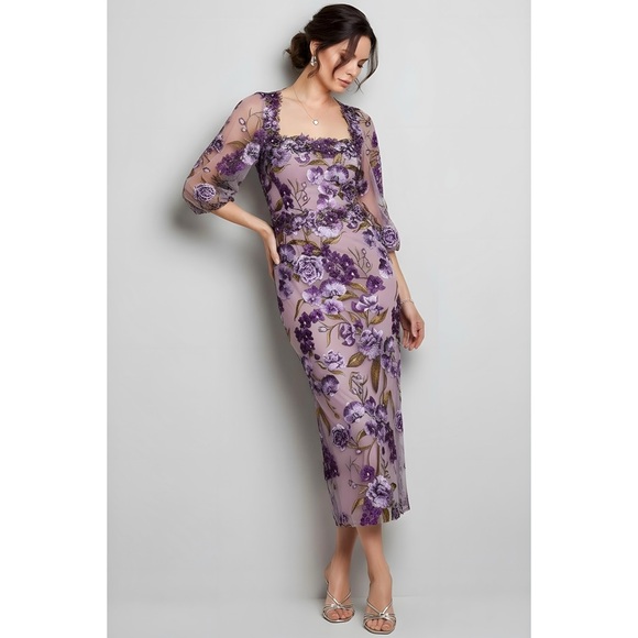 marchesa notte embroidered tulle mini dress Embroidered Cotton Voile Mini Dress main image 1